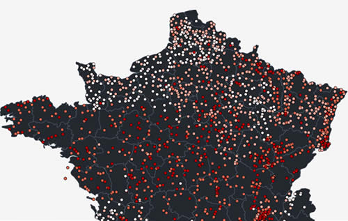 Carte des pesticides en eau souterraine par Data-Pesticides