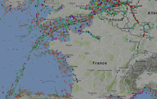 Carte du traffic maritime en Live