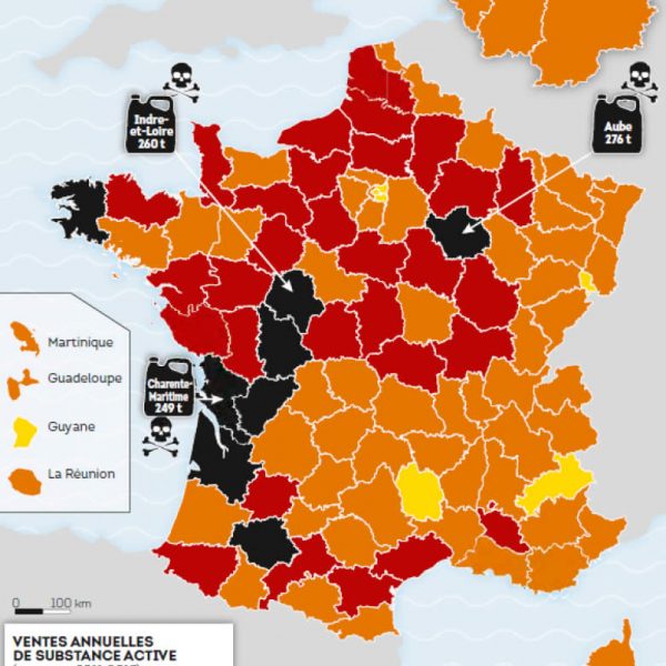 Carte de France du Glyphosate