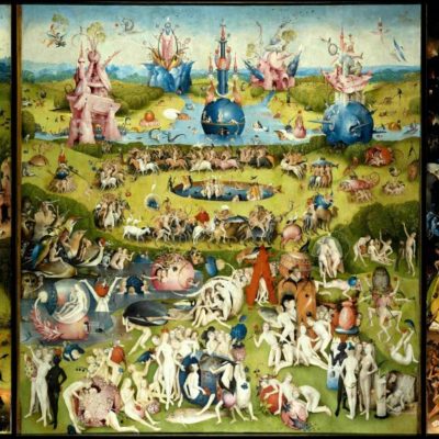 Tableau triptyque de Jérôme Bosch intitulé "Le jardin des délices".